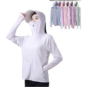 CHERSE Woman Sun Protection Hoodie Jacket Lightweight UPE50+ Sun Blocking Coat with Pocket Long Sleeve Shirt Hiking Outdoor