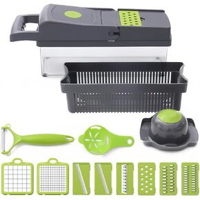 Vegetable Chopper, Onion Chopper, 10 in 1professional food Chopper Multifunctional Vegetable Chopper and Slicer, Dicing Machine, Adjustable Vegetable Cutter With Container