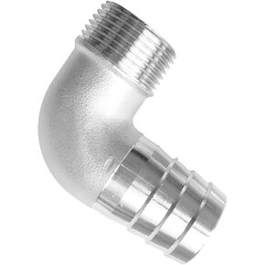 Joywayus 3/4" Hose Barb x 1/2" NPT Male Home Brew Pipe Fitting Stainless Steel 90 Degree Elbow Adapter