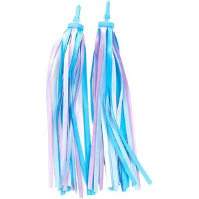 GSHLLO 2 Pcs Bike Handlebar Tassels Scooter Handlebar Streamers Bicycle Grips Ribbon Children Bike Accessories for Girls Boys Purple