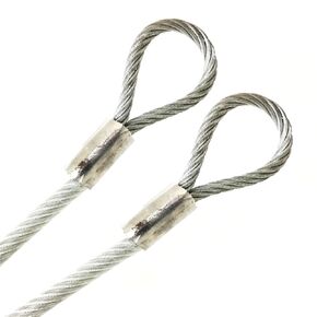 PSI, 1/4" Vinyl Coated Galvanized Steel Cable with Looped Ends, 3/16" Core Diameter, 7x19 Braids, Flexible Multi-Purpose DIY Outdoor Safety Guide Wire Rope (5 feet, Clear)