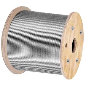 VEVOR 3/16 T304 Stainless Steel Cable 250FT, 3700 LBS Breaking Strength Cable Railing System Wire Rope Aircraft Deck Railing Kit Fence Wire