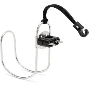 FUTURUP Stainless Steel Marine Horseshoe Bracket Life Buoy Ring Holder with Plastic Mount