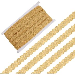 GORGECRAFT 13.1 Yards Woven French Gimp 0.6 Inch Width Silver Gimp Braid Trim Polyester Wavy Lace Ribbon Metallic Edge Upholstery Fabric Fringe Trim for Costume DIY Craft Sewing Jewelry Curtain Decor