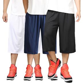 3 Pack Mens Basketball Shorts Dry-Fit Athletic Running Gym Workout Big and Tall Short Pant 4XL