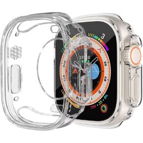 Generic TPU Case Compatible with Apple Watch Ultra 49MM Screen Protector, Soft TPU Case Full Cover Protection Cover for iWatch Ultra Apple Watch Ultra 2 49mm Clear