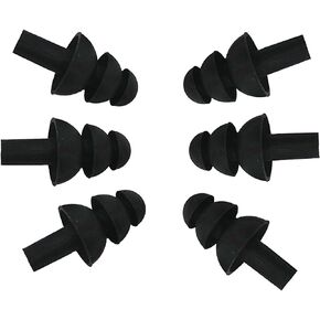 6PAIRS Soft Silicone Earplus Swimmers Flexible Ear Plugs for Swimming Sleeping with Earplug Case (Black)