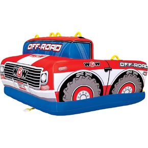 WOW Sports – Off-Road Truck Limited Edition Towable Tube for Boating – 1-3 Person 510 lbs Capacity – Inflatable Boat Tube for Water Sports – Youth & Adults