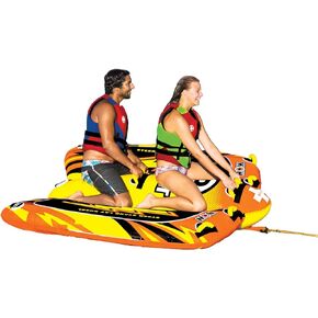 Wow Sports - Bolt Inflatable Towable Tube - 1-4 Riders - Perfect for Kids & Adults - Soft Top Deck Tube
