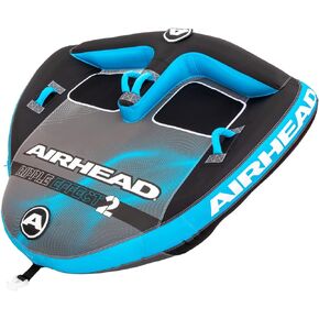 أنابيب قابلة للقطر بتأثير تموج Airhead 2-3 أنبوب قابل للقطر للراكب للقوارب والرياضات المائية نظام سحب Kwik-Connect بغطاء كامل من النايلون وزعانف داعمة وأنابيب قارب وأنابيب صمام سرعة حاصلة على براءة اختراع