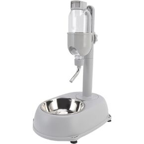 Chazcool Pet Water Dispenser, Pet Standing Water Dispenser Bowl, 2 in 1 500ml Multifunctional Detachable Height, Automatic Water Pole with Stand for Dogs Cats