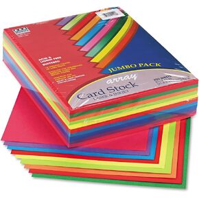 Pacon Card Stock, Colorful Jumbo Assortment, 10 Colors, 8-1/2" x 11", 250 Sheets