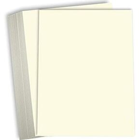 Hamilco Cream Colored Cardstock Thick Paper - 8 1/2 x 11" Heavy Weight 130 lb Cover Card Stock for Printer - 50 Pack