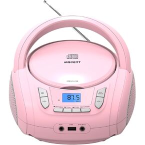 Portable CD Player Boombox with Bluetooth,FM Radio,USB MP3 Playback,AUX-in,Headphone Jack,CD-R/RW and MP3 CDs Compatible,CD Players for Home or Outdoor