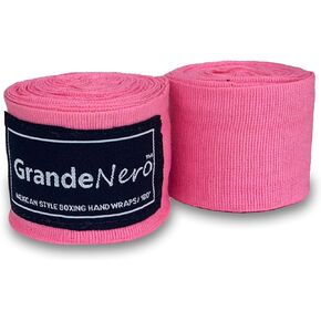 GrandeNero Semi Elastic 180 Inch Hand Wraps for Boxing, MMA, Kickboxing, Muay Thai/Mexican Style Hand Wraps