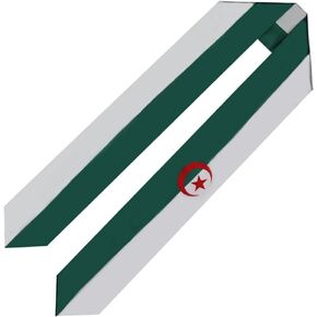 SNUWITH Algeria Flag Graduation Sash/Stole/Scarf 180X13CM Double Sided for Study Aboard International Students Graduation Decoration Item Gift