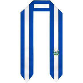 DABOYOZHZH El Salvador Flag Graduation Stoles Shawl Sash Scraf For Study Aboard International Students Graduation's Day