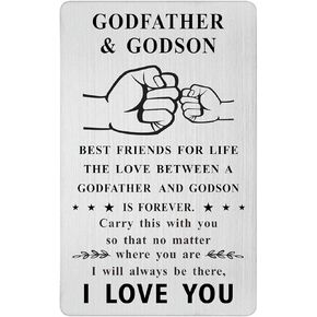 Laluminter The Love Between Godfather And Goddaughter Is Forever, I Love My Godfather Gift Ideas for Birthday Christmas, Engraved Wallet Card from Goddaughter