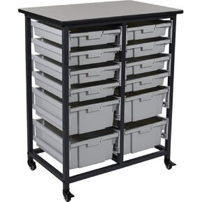 Luxor Double Row Mobile Bin Storage Unit (Small & Large Bins)