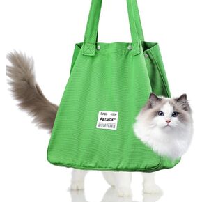 Cat Carrier Soft for Walk, Cat Restraint Bag for Claw Care Nail Trimming, Cat Backpack Carrier Bag for Small Cats and Dogs, Pet Out Canvas Shoulder Bag (Up to 16.5 Pounds)