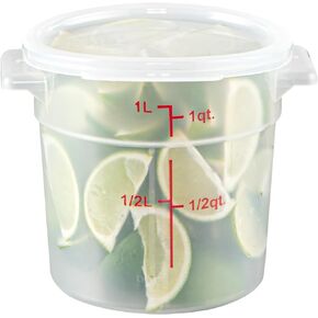 Restaurantware - LID ONLY: Met Lux 5.3 Inch Translucent Plastic Lid, 1 Durable Storage Container Lid - Fits 1 Quart Container, Pull-Corner Tab, Round Storage Container Lid, For Securing The Contents