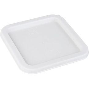 أدوات المطاعم - الغطاء فقط: غطاء بلاستيكي أبيض من Met Lux مقاس 7.5 × 7.5 بوصة، غطاء حاوية تخزين متين - يناسب 2 و4 كوارت، علامة تبويب سحب الزاوية، غطاء حاوية تخزين الطعام، لتأمين المحتويات in Kuwait