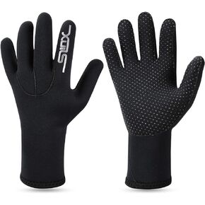 Oumers 3MM Double-Lined Neoprene Scuba Gloves Diving Gloves, Woman Man Teenager Five Finger Wetsuit Gloves Use for Snorkeling, Swimming, Surfing, Sailing, Boating, Kayaking, Diving