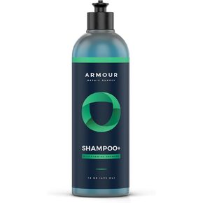 Armour Detail Supply Shampoo+ High-Foaming pH Neutral Shampoo, Professional Automotive Cleaning, Compatible with Foam Cannons or Bucket Washes - 16oz Bottle
