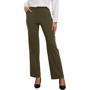 VIMPEP 27"/29"/31" Women’s Straight Leg Yoga Dress Pants, High Waisted Stretchy Slacks for Workout Business Casual