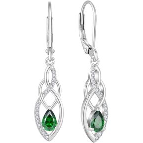 CARICY Infinity Dangle Earrings for Women 925 Sterling Silver Celtic Knot Twisting Leverback Drop Earrings Jewelry Birthday Gift