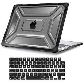 MOSISO Compatible with MacBook Air 13 inch Case 2024 2023 2022 M3 A3113 M2 A2681, Heavy Duty Plastic Hard Shell with TPU Bumper&Keyboard Cover Compatible with MacBook Air 13.6 inch Case, Black