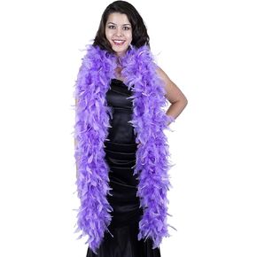 ZUCKER Turkey Feather Chandelle Boa - (72 Inch) Heavy Feather Boas for Adults - Roaring 20's Costume, Mardi Gras Party Boa