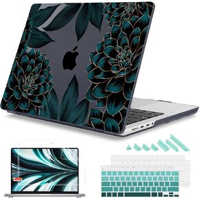 Mektron for M4 MacBook Pro 14-inch Case 2024 A3112 A3401 A3185 Fits 2023/2021 M3 A2918 A2992 M2 A2779 M1 A2442 Pro/Max, Printed Plastic Hard Shell Laptop Cover, Watercolor Wildflower