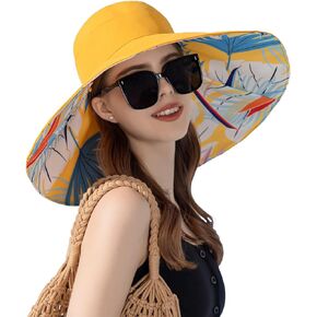 LackBlue Womens Sun Floppy Hat Wide Brim UV Sun Protection Summer Hat Reversible Foldable Beach Hats for Women