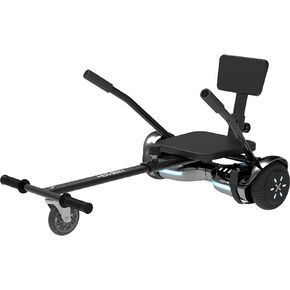 Hover-1 Superstar Hoverboard Combo Seat Attachment Buggy, 7 MPH Top Speed, 6 Mile Range, 400W Motor (2X 200W), 4.5Hr Charge Time, 220lbs Max Weight, Black
