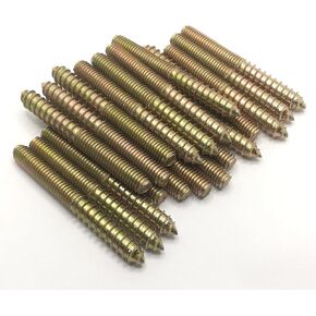 Haozheng Hanger Bolt M8x40 Double Headed Bolt Self-Tapping Screw for Furniture 20Pcs Bronze in Saudi Arabia