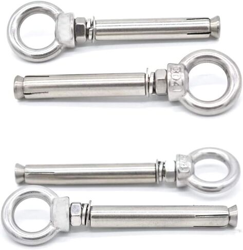 Amycheer حلقة رفع توسيع Eyebolt المسمار الترباس 304 الفولاذ المقاوم للصدأ مغلق هوك مرساة العين الترباس جدار الطوب الخرساني توسيع مسامير البراغي المراسي السحابة M8x60mm 5 حزمة in Kuwait