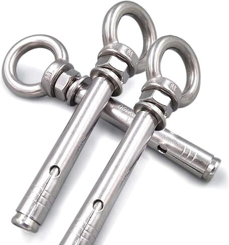 Amycheer حلقة رفع توسيع Eyebolt المسمار الترباس 304 الفولاذ المقاوم للصدأ مغلق هوك مرساة العين الترباس جدار الطوب الخرساني توسيع مسامير البراغي المراسي السحابة M8x60mm 5 حزمة in Kuwait