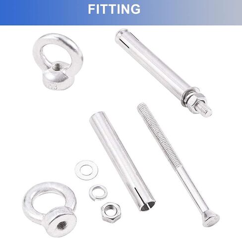 Amycheer حلقة رفع توسيع Eyebolt المسمار الترباس 304 الفولاذ المقاوم للصدأ مغلق هوك مرساة العين الترباس جدار الطوب الخرساني توسيع مسامير البراغي المراسي السحابة M8x60mm 5 حزمة in Kuwait