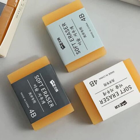 Soft Eraser 4B-Extra Large 3x2" Rubber for Clean Erase of Graphite & All Blacklead Pencils. Low Dust, Won't Tear Paper. Ideal for Art, School, Office in Saudi Arabia