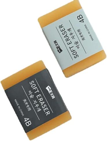 Soft Eraser 4B-Extra Large 3x2" Rubber for Clean Erase of Graphite & All Blacklead Pencils. Low Dust, Won't Tear Paper. Ideal for Art, School, Office in Saudi Arabia