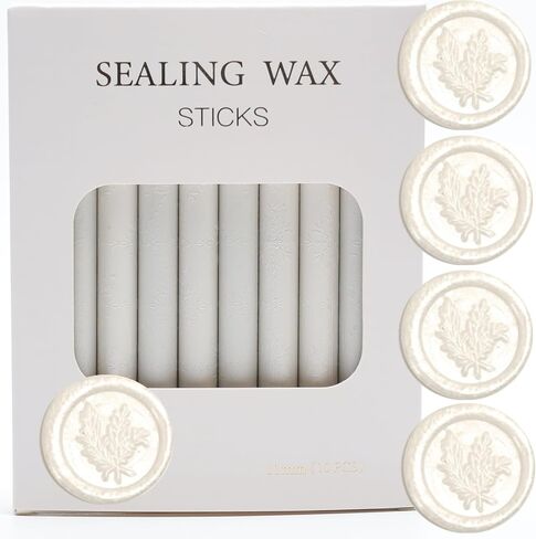 Sealing Wax Sticks, ONWINPOR 10 Pieces Pearl White Glue Gun Wax Seal Sticks for Wax Seal Stamp, Easy Melting Wax Seal Sticks for 0.43'' Glue Gun Wax Sealing Sticks (10, Pearl White) in Saudi Arabia