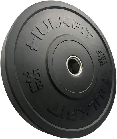 HulkFit 2-inch Sport Series Olympic Style Rubber Bumper Weight Plate for Barbell and Plate Only Weightlifting Strength Training with Shock Absorbing Low Bounce Technology - Black & Multicolor in Kuwait