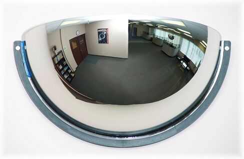 مرآة نصف قبة أكريليك مقاومة للخدش مقاس 18 بوصة مع ظهر بلاستيكي، مرآة أمان داخلية مستديرة للممر، رؤية جانبية للمستودع، مرآة للاستخدام المكتبي - معادن الرؤية (DSR1812) in Kuwait