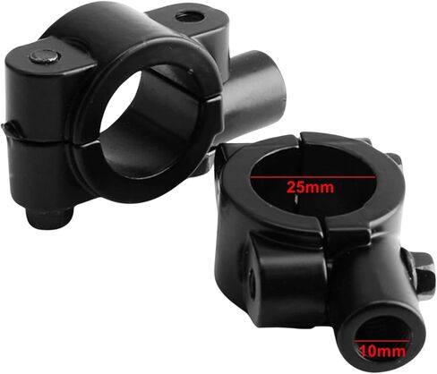 LYMOPYLB 2pcs 1" 25mm Motorcycle Handlebar Mirror Mount Holder Clamp bracket Adaptor with 10mm Thread Compatible with Cruiser Motorcycles ATV Scooter Black(Pack of 2) in Saudi Arabia