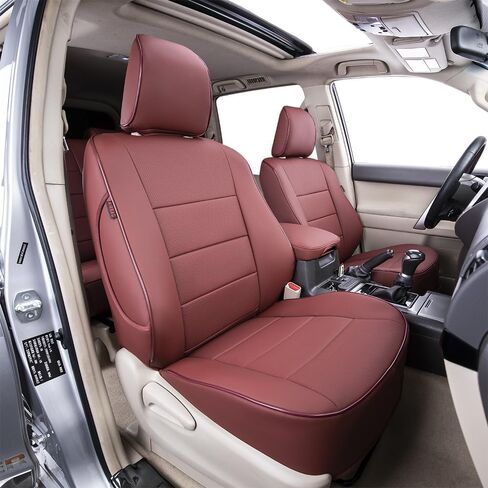 أغطية مقاعد السيارة EKR مقاس مخصص 4Runner لسيارة Toyota 4Runner 2011-2024 (فقط لإصدار 5 مقاعد) - مجموعة كاملة، جلد (أسود) in Kuwait