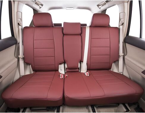 أغطية مقاعد السيارة EKR مقاس مخصص 4Runner لسيارة Toyota 4Runner 2011-2024 (فقط لإصدار 5 مقاعد) - مجموعة كاملة، جلد (أسود) in Kuwait