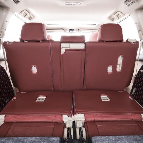 أغطية مقاعد السيارة EKR مقاس مخصص 4Runner لسيارة Toyota 4Runner 2011-2024 (فقط لإصدار 5 مقاعد) - مجموعة كاملة، جلد (أسود) in Kuwait
