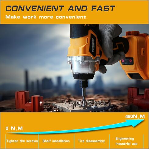 مفك تأثير IRONFIST لبطاريات DEWALT 20V، مفك براغي تأثير قوة المحرك بدون فرش مع تصميم لاسلكي، عزم دوران 420 نيوتن متر (بدون بطارية) in Kuwait