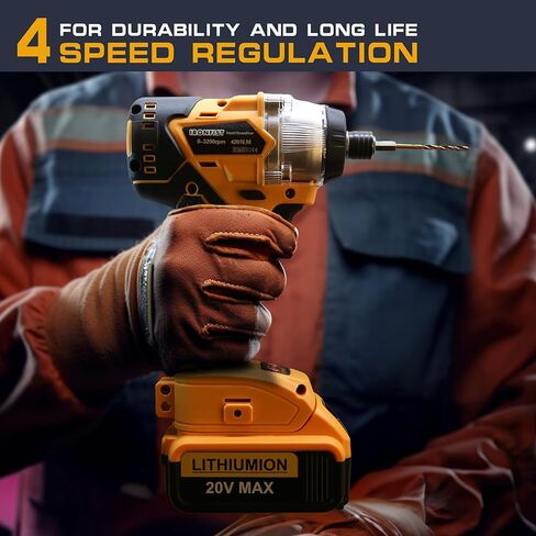 مفك تأثير IRONFIST لبطاريات DEWALT 20V، مفك براغي تأثير قوة المحرك بدون فرش مع تصميم لاسلكي، عزم دوران 420 نيوتن متر (بدون بطارية) in Kuwait